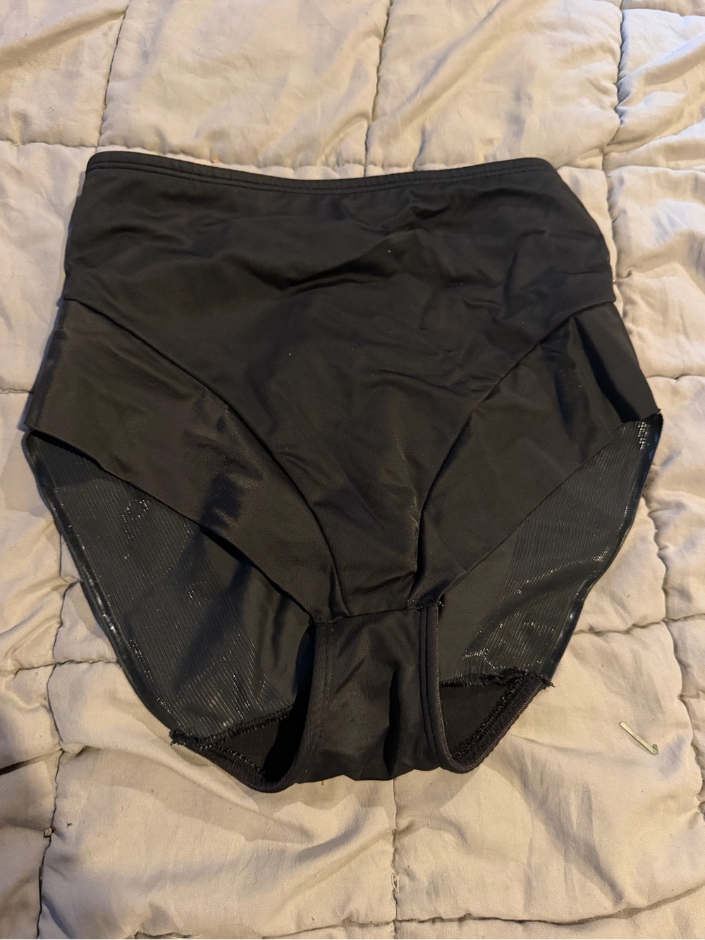 Cupid Black High-Waist Shaping Briefs with Mesh Panels